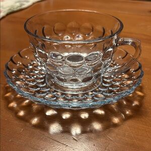 Vintage Anchor Hocking  Fire King Sapphire Blue Cup & Saucer set